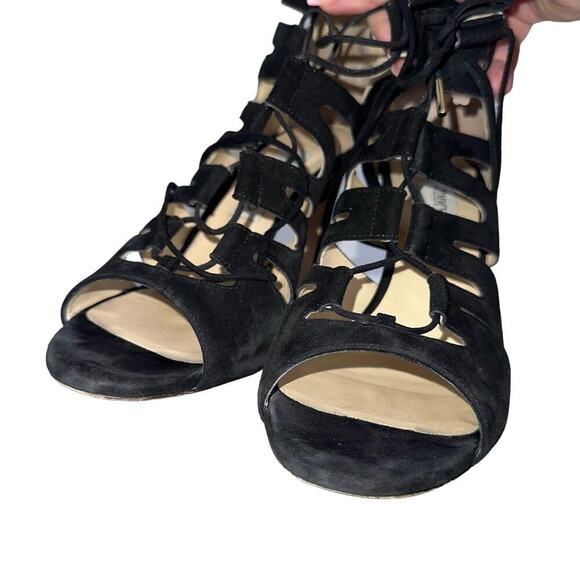 Jimmy Choo Hitch 100 Mirrored Lace Up Cage Heels Black Size EU 39.5 Gladiator - Picture 6 of 8